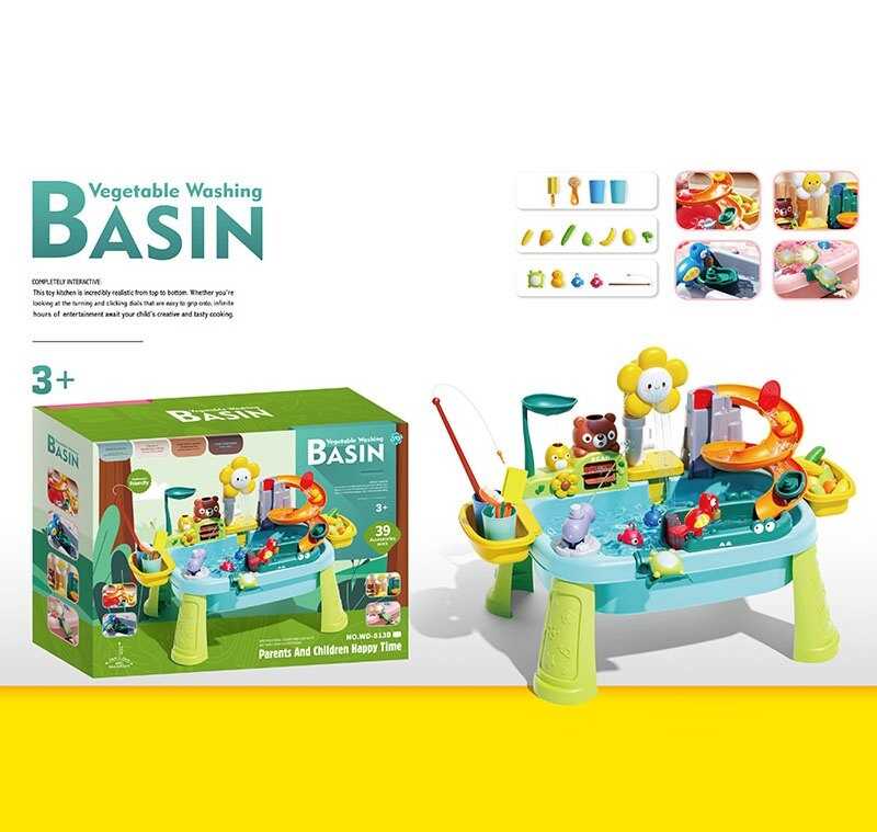 Риболовля WD 813 B (12) 59х33х42 см, 39 елементів, автоматична подача води, вудочка, рибки, спуски, на батарейках, в коробці