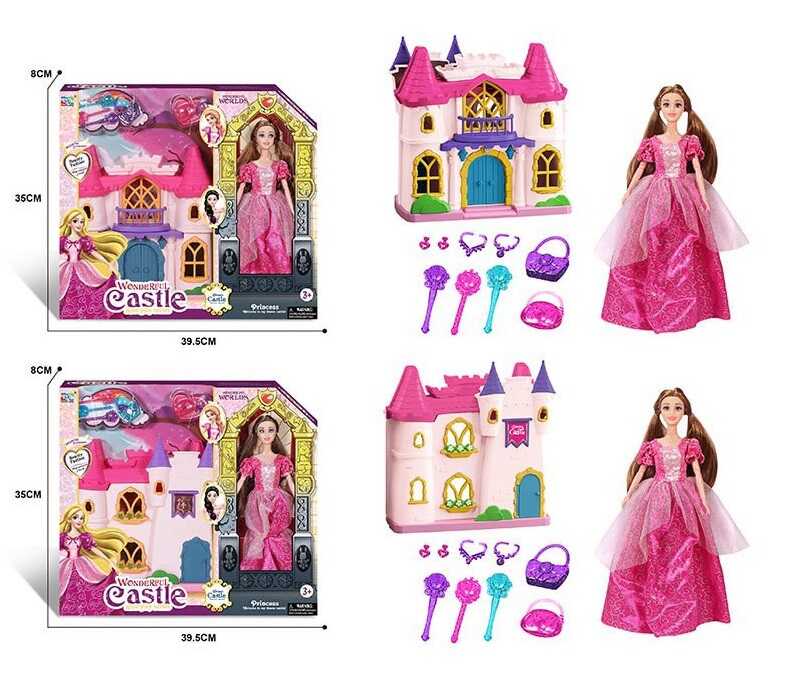 Замок з лялькою KDL 55 (24/2) 2 види, в коробці, ВИДАЄТЬСЯ МІКС 