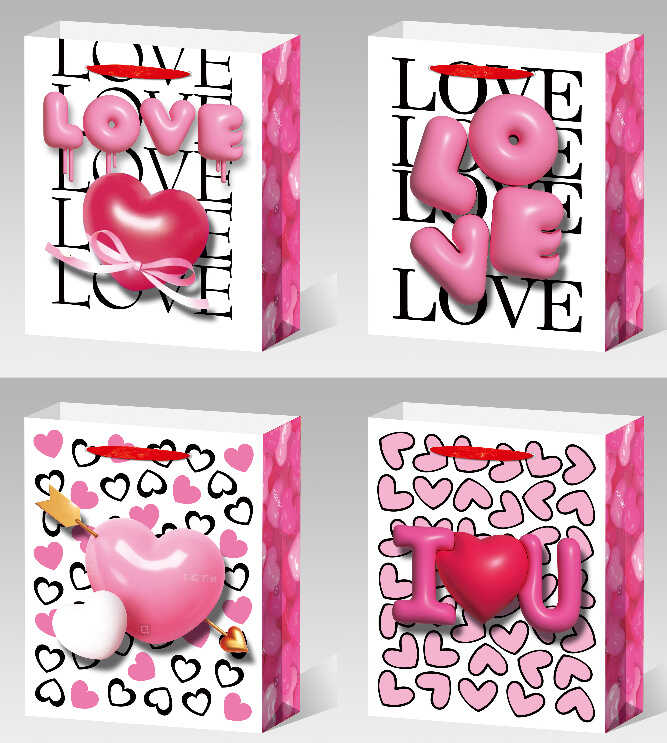 Пакет подарунковий C 75740 (360) 4 види, ВИДАЄТЬСЯ ТІЛЬКИ МІКС ВИДІВ