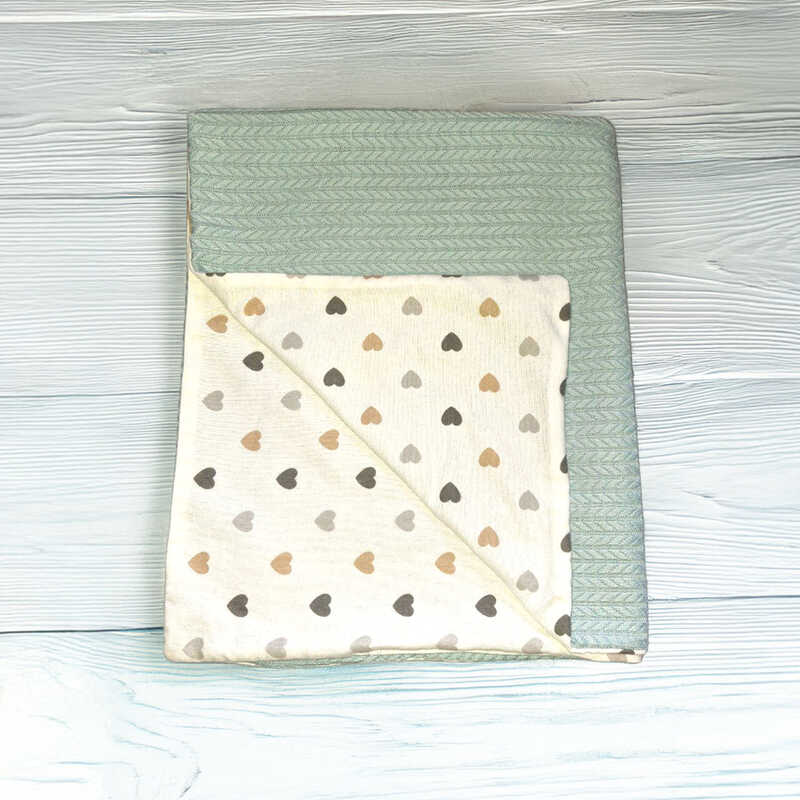 гр Плед для немовлят "Серця" 16845 (1) тканина в’язане полотно, ФЛАНЕЛЬ PREMIUM, розмір 100*80 см "Bimbo", в пакеті