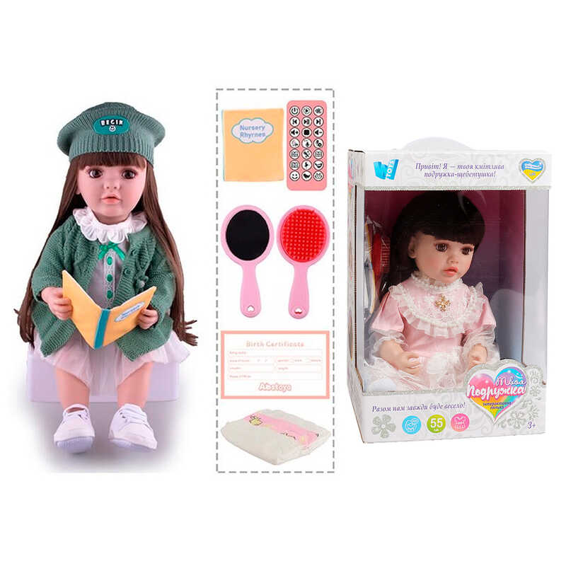 Інтерактивна лялька TK 9045-85 (9) "WToys", ОЗВУЧ. УКР. МОВОЮ, пульт,  казки, пісні, відповідає на запитання, мелодії, повторюшка, в коробці