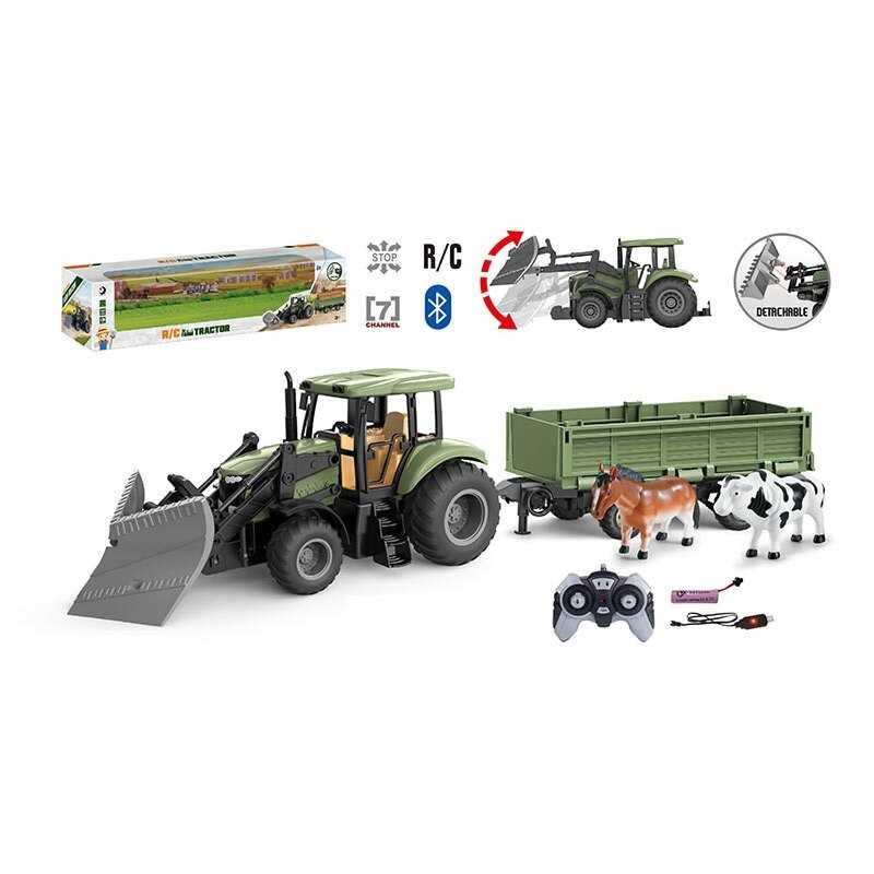 Трактор на радіокеруванні 1908-5 AT (15) підіймання навісного обладнання, керування з додатка, Bluetooth, акум. 3.7 V, пульт, гумові шини, в коробці
