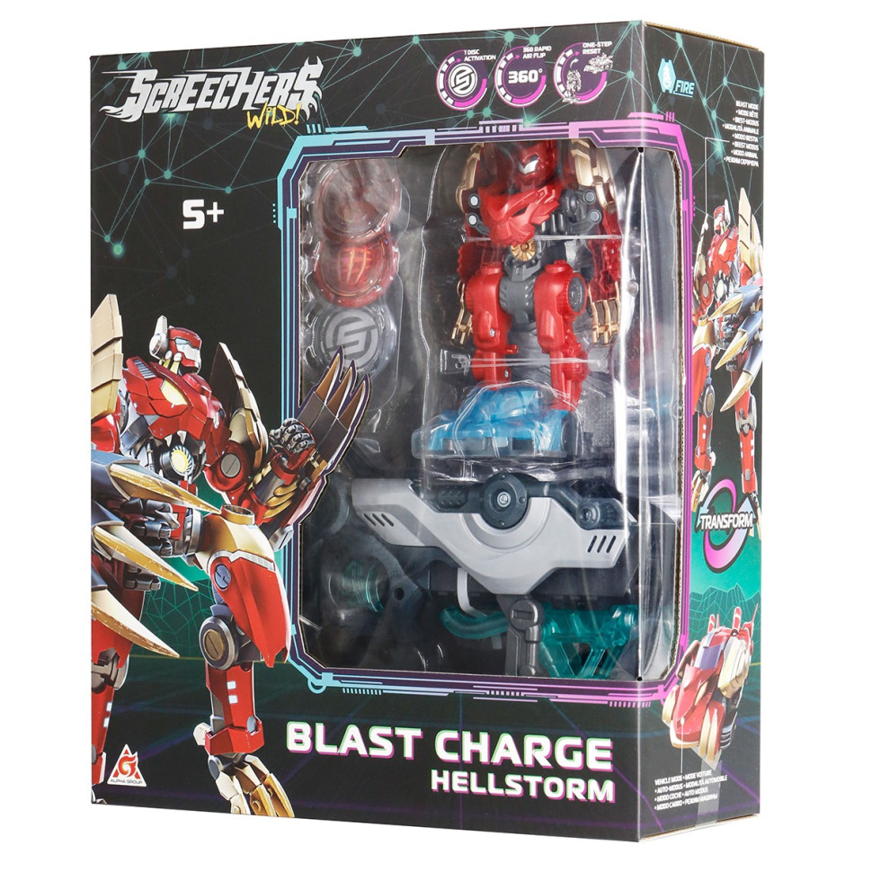 Дитячий ігровий набір S5 L1 ХЕЛШТОРМ Screechers Wild! EU686112 запускач-бластер, машинка-трансформер..3