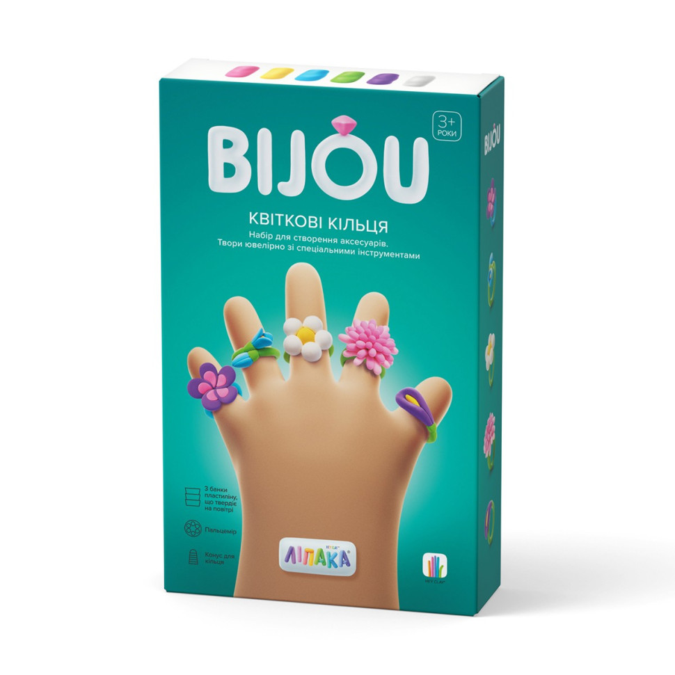 Набір пластиліну, що самозатвердівається ЛИПАКА 31001-UA01 Біжутерія: Квіткові Кільця..3