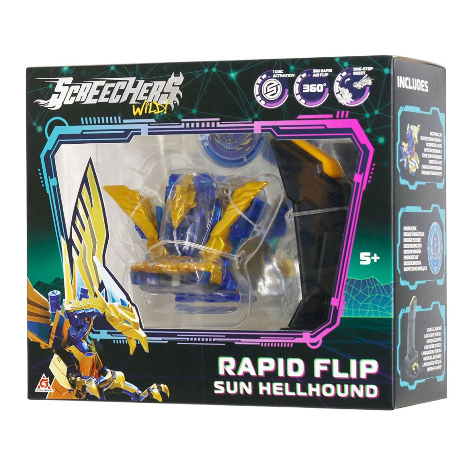 Ігровий набір "S5 L0.5 Сан Хелхаунд" Screechers Wild! EU686104B запускач, машинка-трансформер..3
