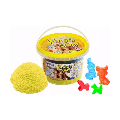Кінетичний пісок "Magic Sand", 500 г, з формочками (жовтий)