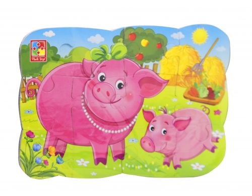 Магнітні пазли "Свинка і порося", 12 деталей (укр)