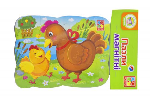 Магнітні пазли "Курочка і курча", 12 деталей (укр)