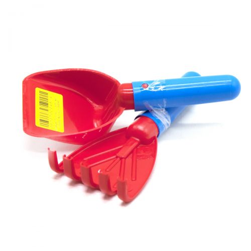 Пісочний набір "Лопатка та граблі" червоний