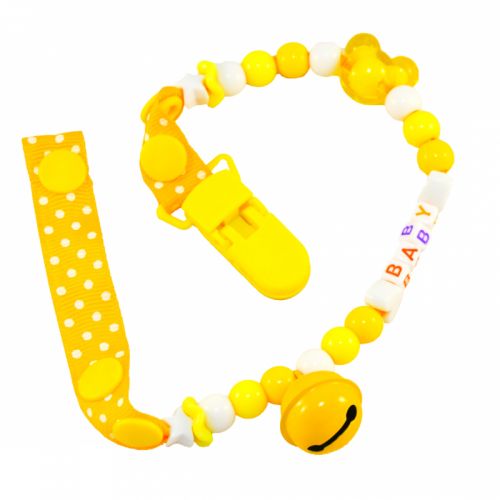 Кліпса для пустушки з дзвіночком, жовтий