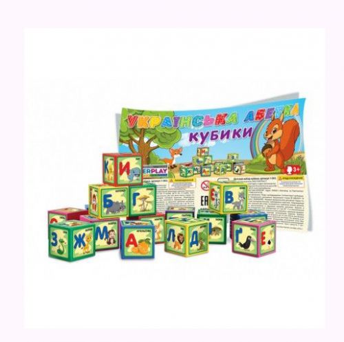 Кубики "Абетка", 9 деталей, укр