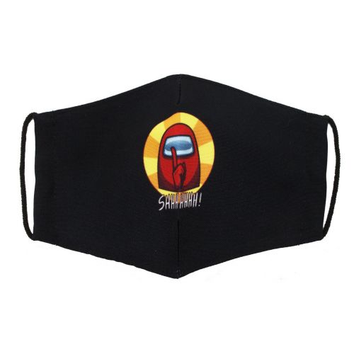 Багаторазова 4-х шарова захисна маска "Among Us SHHHHH!" розмір 3, 7-14 років