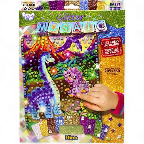 Набір для творчості "Блискуча мозаїка: Динозаврики"