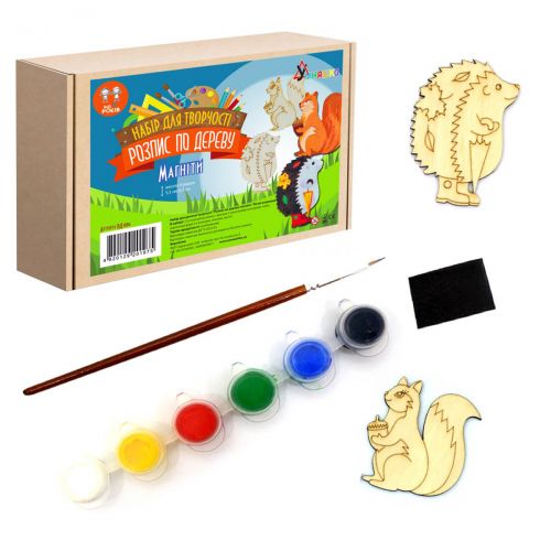 Набір для розпису по дереву "Магніти: Лісові мешканці"