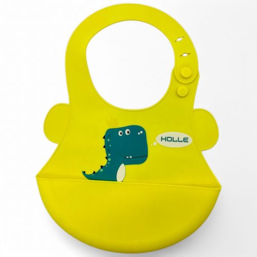 Слинявчик силіконовий "Діно", жовтий