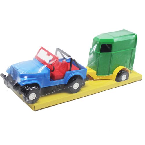 Машинка "Джип із причепом для коней", синій