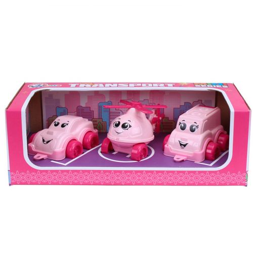 Набір транспорту рожевий