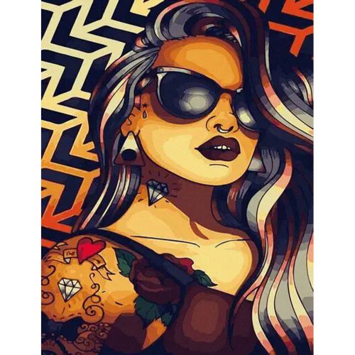 Картина за номерами "Спекотна брюнетка"