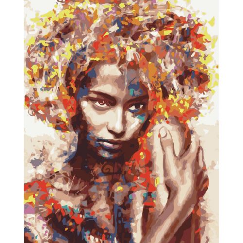 Картина за номерами "Незнайомка в фарбах" ★★★★