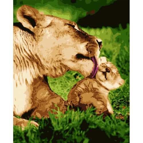 Картина за номерами "Левиця з левенятком" ★★★★