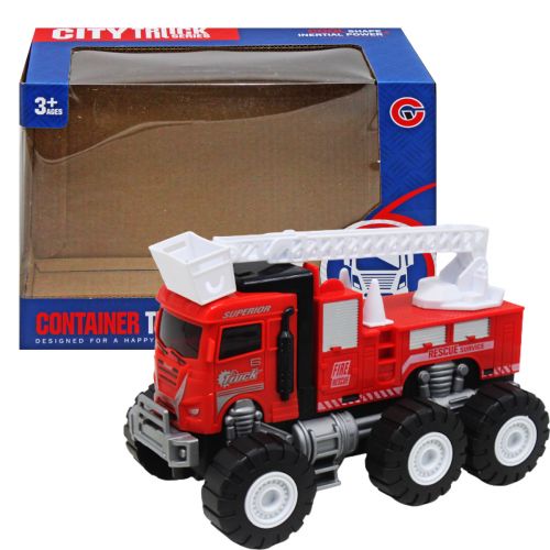 Пластикова машинка "Пожежна", великі колеса, з драбиною