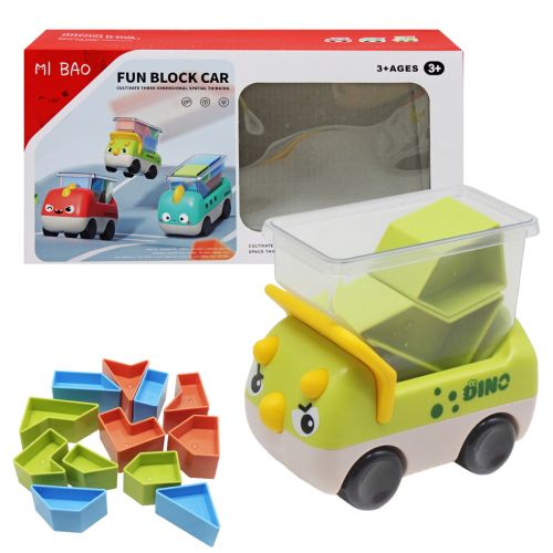 Машинка з блоками "Динозаврик" (салатовий)