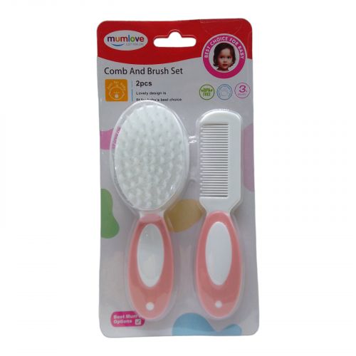 Набір "гребінець + щітка" для малюків (рожевий)