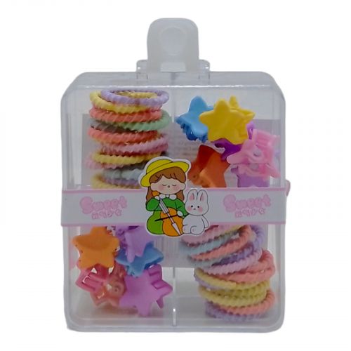 Набір резинок та шпильок "Райдуга" (12 заколок + 44 резинки)