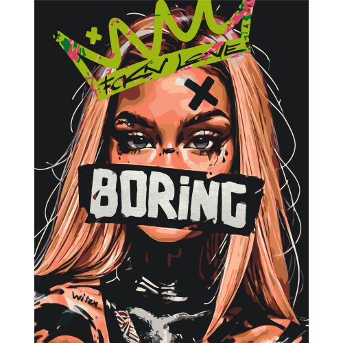 Картина по номерах з фарбами металік "Сумна дівчина 40x50 см