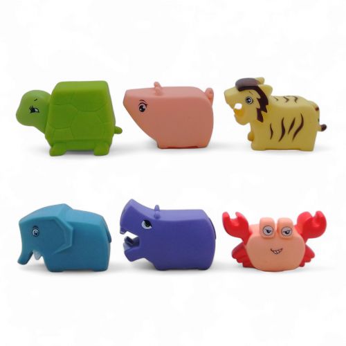 Набір для ванни "Тваринки", гумові, 6 штук