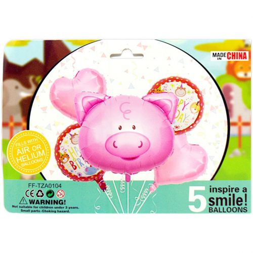 Набір кульок фольгованих "Свинка", 5 шт