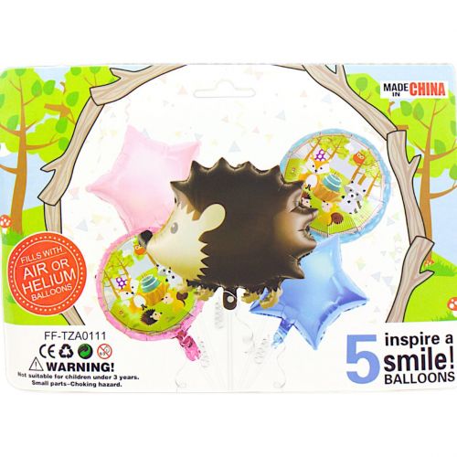 Набір кульок фольгованих "Ежик", 5 шт