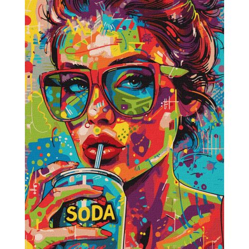 Картина по номерах "Дівчина з содовою" 40х50 см
