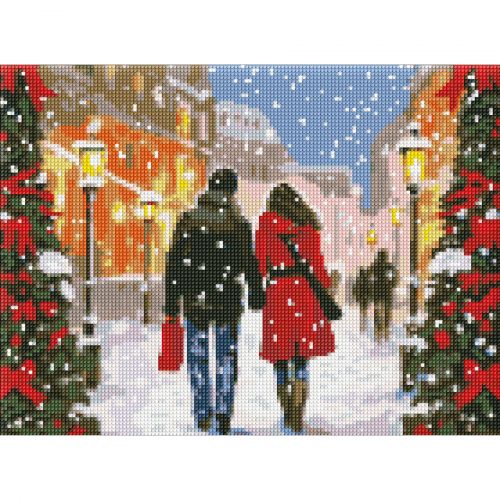 Алмазна мозаїка "Різдвяна атмосфера", (30х40 см)