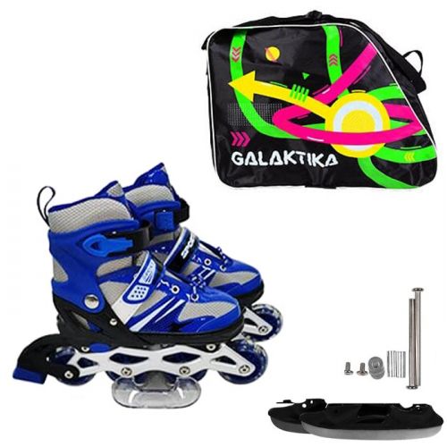 Ролики, розмір M (35-38) світло, розсувні, ABEC-7; Сині