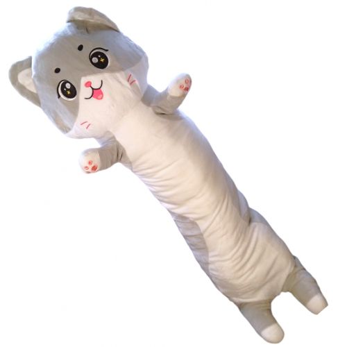 Мʼяка іграшка-обіймашка Кіт батон сірий 110 см