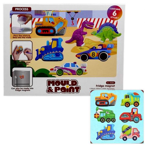Набір для творчості "Гіпсові магніти: Будівельні машинка", 6 штук