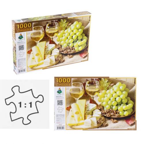 Пазли "Вино, виноград та сир", 1000 елементів, 66 х 48 см