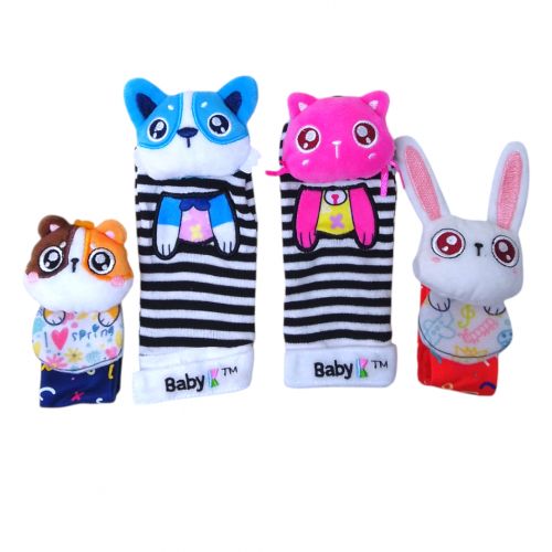 Брязкальце розвиваючі - шкарпетки і браслети "Звірятка"