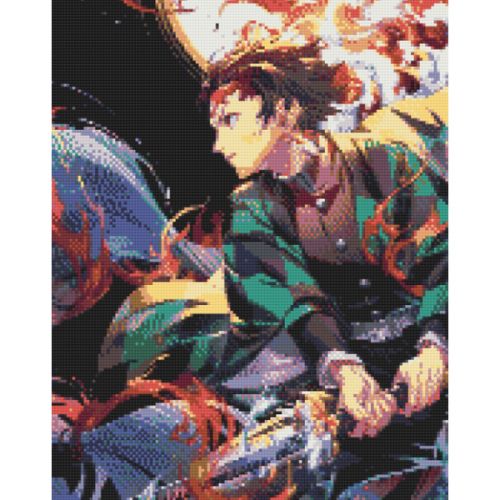 Алмазна мозаїка "Аніме. Клинок, який знищує демонів. Тандзіро Камадо" 40х50 см