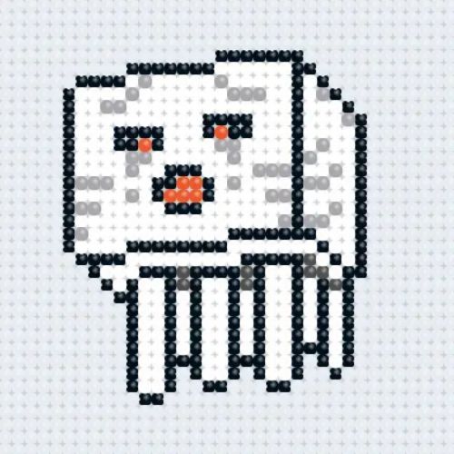 Алмазна мозаїка (міні) "Майнкрафт (Minecraft) Гаст", 10х10 см