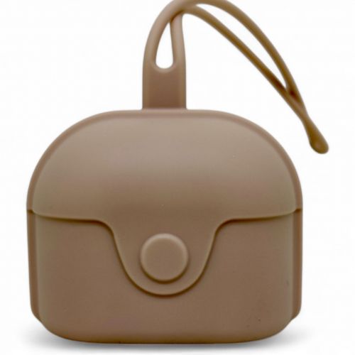 Контейнер для зберігання пустушки, силіконовий (мокко)