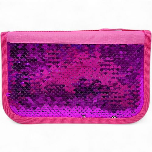 Пенал-книжка з паєтками (2 відділення) фіолетовий