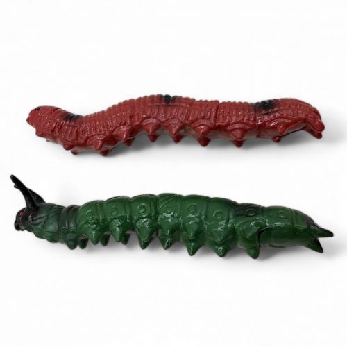 Тягучка гумова "Гусениця та червʼячок" (коричнева + зелена)