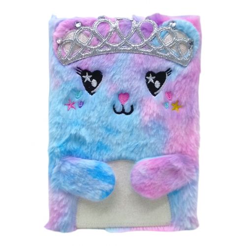 Блокнот хутряний, мʼякий, розмір А5 Зайченя з короною, мікс