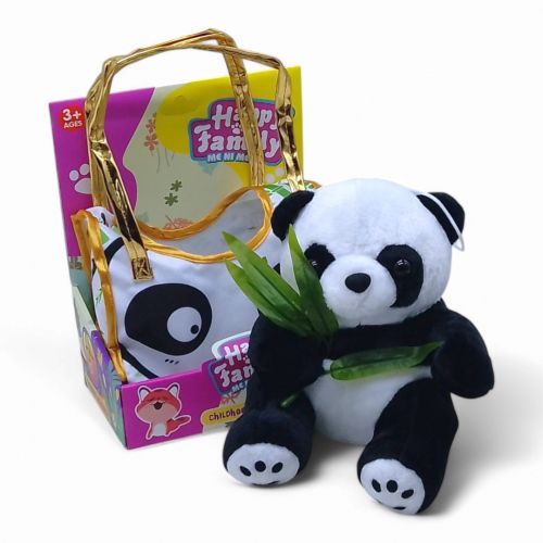 Мʼяка іграшка "Панда", 20 см, сумочка