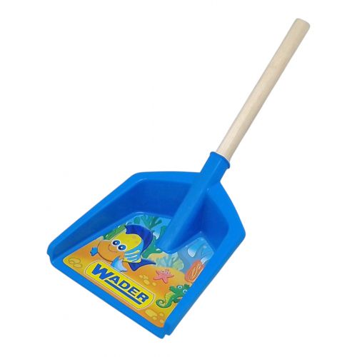 Лопатка коротка, з деревʼяною ручкою, 37 см (синя)