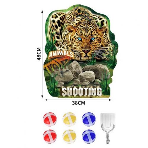 Дартс "Леопард", 6 мʼячиків з липучками, 48 х 38 см