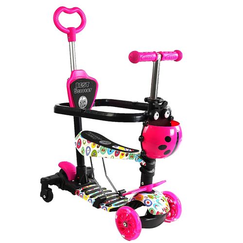 Самокат 5в1 "Best Scooter" (з доп. колесами, захисний бампер, PU колеса зі світлом, в коробці)