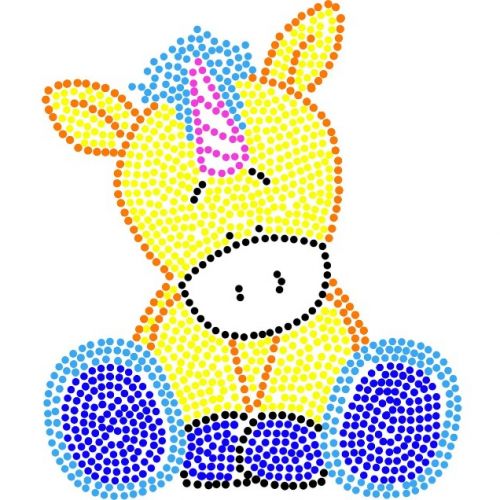 Картина за номерами, з ватними паличками "Крапкова творчість. Єдиноріжка" (25х25 см)